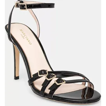 Dámské sandále Kožené sandály Guess STRAPPY BUCKLE SANDAL černá barva, 5GGZ27 7231A 5GGZ27.7231A.JBLK 99X, EUR 37