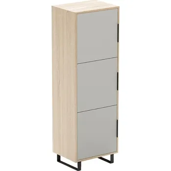 Zásuvkový kontejner ARBYD Matně šedá dubová kancelářská skříň Thor 158,2 cm x 52 cm