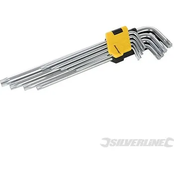 Silverline | Sada hvězdicových zástrčných klíčů, profi - 9 dílů - T10 - T50 394985
