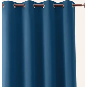 Závěs Závěs Aura námořnická modrá 140x260 cm - uchycení stříbrná dekorační kolečka