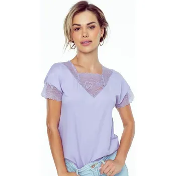 Dámské tričko s krajkou Trinity fialové XXL