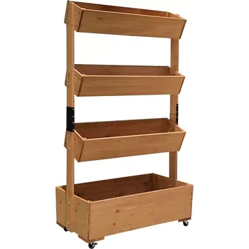 Vyvýšený záhon Vertikální květináč Strend Pro, 4-patrový, s kolečky