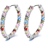 Majya Stříbrné náušnice JULIE čiré a barevné zirkony Ag/; ≤5,65 g 10860