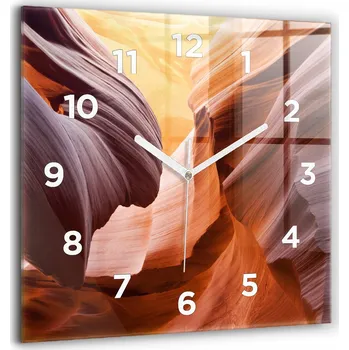 Hodiny Velké tvrzené skleněné moderní nástěnné hodiny Kaňon Antilopy 60x60