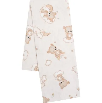 Kojenecký body Flanelová plenka s potiskem Medvídek - béžová