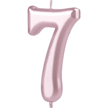 Dortová svíčka Lesklá dortová svíčka růžově zlatá číslo 7