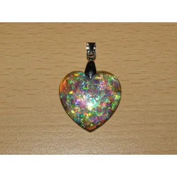 Drahý kámen Orgonit - přívěsek - srdíčko efekt měsíční kámen - kpo30