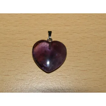 Drahý kámen Ametyst - Přívěsek srdíčko větší - kpsv82