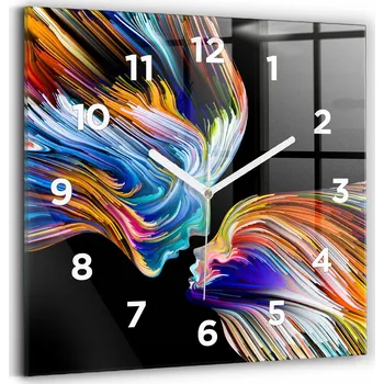 Hodiny Skleněné Hodiny s potiskem Nástěnné Tiché ručičky Obývací pokoj Emocionální umění