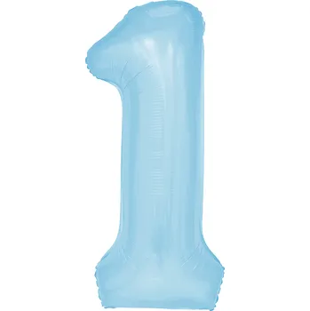 Balónek Narozeninový balón číslo 1 - nebeská modrá, 100 cm