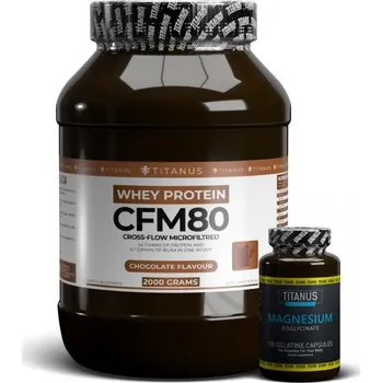 Protein TITANUS Whey 80 CFM (2000 g) + Magnesium 100 kapslí zdarma Čokoláda