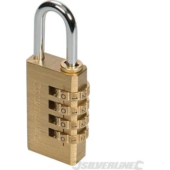 Visací zámek Silverline | Visací zámek kódovaný mosaz - 4-Digit 360848