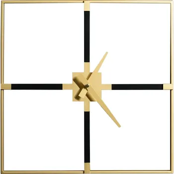 Hodiny Dekoratívne nástenné hodiny z kovu v modernom štýle, hranaté