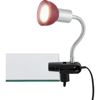Lampička BRILONER Flexibilní svítidlo se svorkou 34 cm 1xGU10 3W 250lm titan-červená - BRILONER BRI 2989-012P