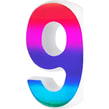 Dortová svíčka Duha lesklá dortová svíčka číslo 9 na narozeninový dort