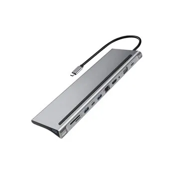 USB hub Víceportový SPU-M02 USB-C HDMI VGA RJ45 USB 3.0 SD