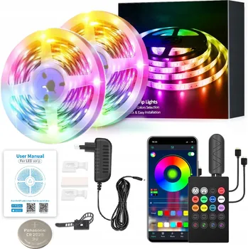 LED páska LED PÁSEK 15M RGB OVLÁDÁNÍ PŘES BLUETOOTH APLIKACI, HUDBA + DÁLKOVÝ OVLADAČ