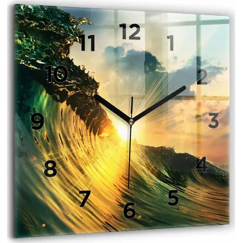 Hodiny Velké Skleněné Hodiny Tiché Do Ložnice Nástěnné Perspektiva Vlny Západ Slunce