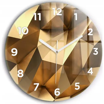 Hodiny Skleněné čtvercové nástěnné hodiny S Potiskem Geometrická textura průměr 60 cm