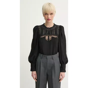 Dámská halenka Hedvábná halenka ZADIG&VOLTAIRE dámská, černá barva, hladká, WWSH00585 WWSH00585.11 99X, vel. M