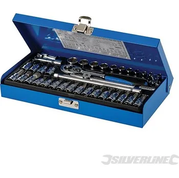 Gola sada Silverline | Sada 1/4" metrických hlavic s klíči - 38 dílů - 38pce 633493