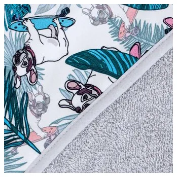 Dětský pokoj CEBA 815-111-584 Ręcznik 100x100 Printed Line French Bulldog GRATIS składana mata do przewijania 60x40 Rowanberry