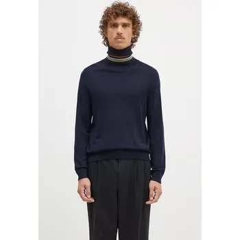 Pánský svetr Vlněný svetr Paul Smith pánský, tmavomodrá barva, lehký, s golfem, M1R-565X-M02093 M1R.565X.M02093 59X, vel. L