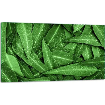 Kuchyňské prkénko SKLENĚNÁ DESKA NA KRAJENÍ / OCHRANNÁ DESKA 52x30 - MOTIV LISTY