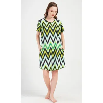 Dámské šaty Dámské domácí šaty s krátkým rukávem Zuzana - zelená - 3XL