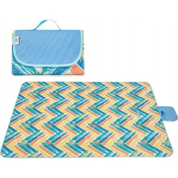 Pikniková deka Plážová skládací deka - podložka, modrá mix