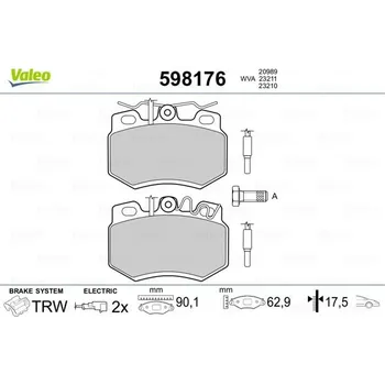 Brzdová destička Sada brzdových destiček, kotoučová brzda VALEO 598176