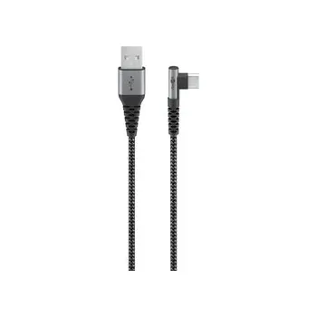 Datový kabel USB-C - USB-A 2.0 kabel Goobay ANGLE TEXTIL 1m