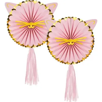 Party dekorace Dekorativní rozety Kočka 26 cm, 2 ks