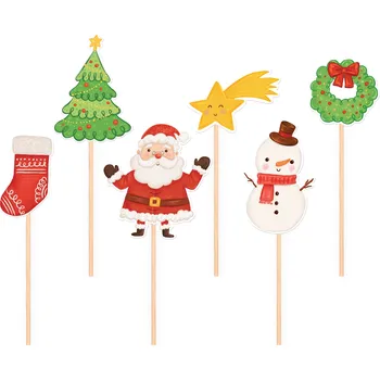 Vánoční dekorace Vánoční ozdoby na koláče a muffiny mix 6ks