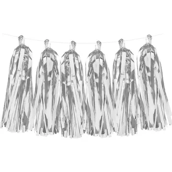 Střapcová girlanda - stříbrná 150 cm