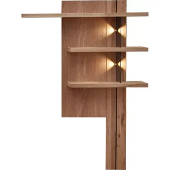 police Policový panel Napoli 34 s LED 121 cm z masivu dub Bianco