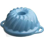 Český smalt GOURMETINA Litinová smaltovaná pečicí forma bábovka SOFIE - Košilově modrá 22 cm x 10 cm