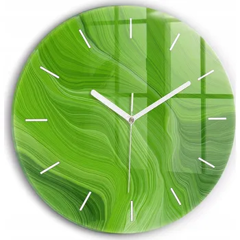 Hodiny Minimalistické Kulatý Skleněné Foto Hodiny na Zeď Moderní vlny průměr 30 cm