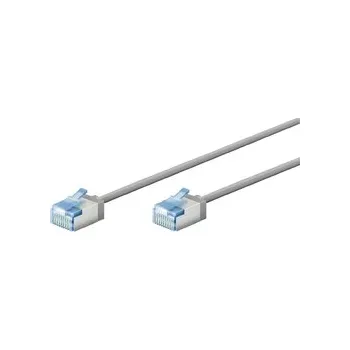 Síťový kabel LAN kabel Patchcord CAT 6A EXTRA FLEX šedý 1m