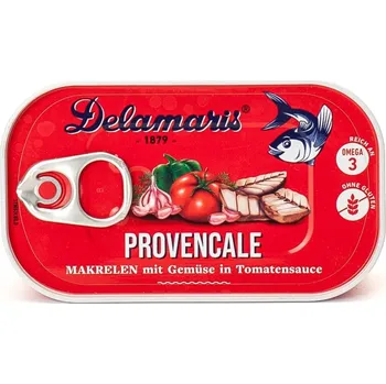 konzervovaná ryba Delamaris Provensálská makrela v rajčatové omáčce