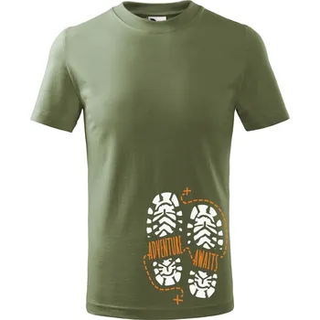 Chlapecké tričko Dětské tričko Adventure awaits Velikost: 122/6 let, Barva trička: Khaki