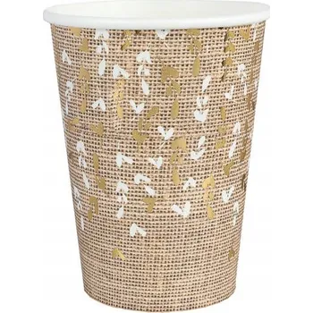 Jednorázové nádobí KELÍMKY NATURAL LOVE PŘÍRODNÍ SVATEBNÍ SVATBA SVATEBNÍ HOSTINA 270 ML 10 KS