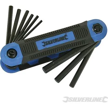Silverline | Sada palcových zástrčných klíčů nožového typu, profi - 9 dílů - 5/64" - 1/4" 763580