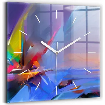 Hodiny Nástěnné hodiny Wallfluent, odstíny modré, 30 cm