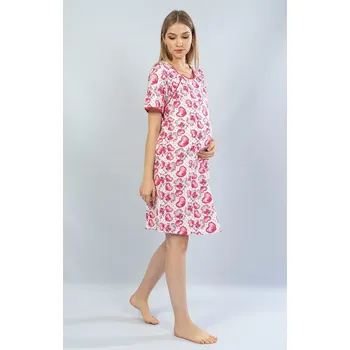 Dámská noční košile Dámská noční košile mateřská Méďa se srdcem - tmavě růžová - XXL