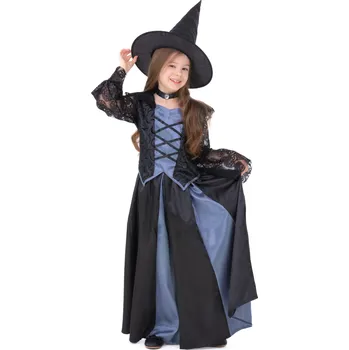 Karnevalový kostým Kostým Čarodějnice pro holčičku černo-šedý, velikost L