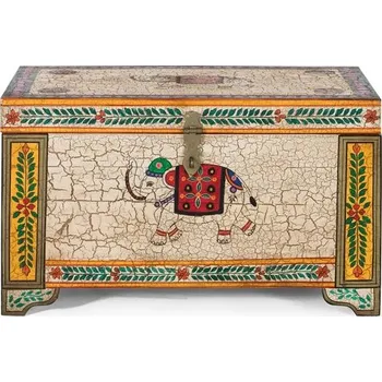 Truhla Orientální dřevěná truhla Baul II 80cm mango malované
