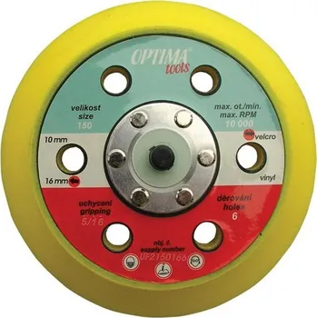 Talíř KRAFTWERKTOOLS Podložný talíř / M8 - s otvory - na suchý zip OPTIMA Varianta: Podložný talíř 150x10mm / M8 - 0 otv. suchý zip