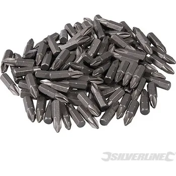 Bit Silverline | Křížový šroubovací bit, chrom-vanadiový - 100 kusů - PH2 969730