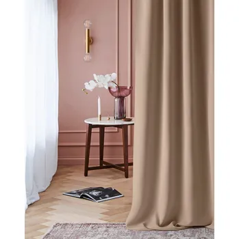 Závěs Zatemňovací závěs LAUREL - béžový 140x280 cm - zapínání na pásku